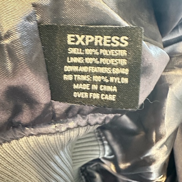 Vintage Express Metallic Silver Puffer Jacket Y2K - Picture 3 of 5